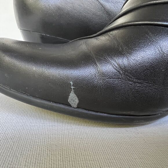 Clarks Loafers Size 7W Black Everyday Sugar Spice Heeled Leather 85140 - Picture 6 of 11